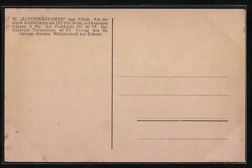 Künstler-AK Fidus: Elfenwanderer, Wandersmann blickt ins Gebirge