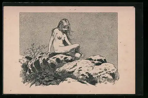 Künstler-AK Fidus: Sag kleines Tier... als Lichtdruck