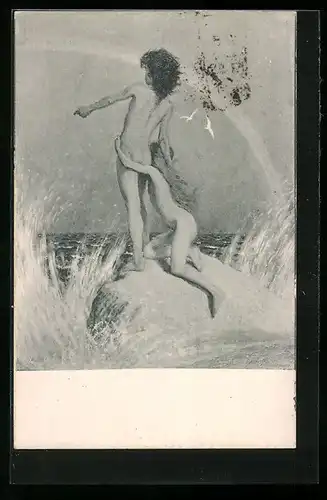 Künstler-AK Fidus Nr. 29: Auf der Klippe