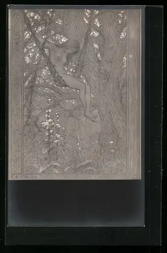 Künstler-AK Fidus: Lianenschaukel