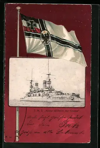 AK Kriegsschiff SMS Kaiser Wilhelm der Grosse