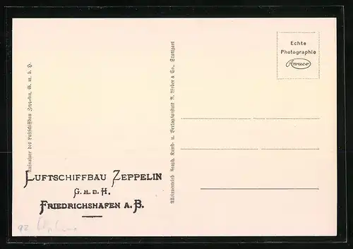 AK Luftschiff LZ 127 Graf Zeppelin, Aufhängung einer Seitengondel