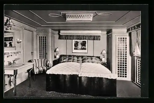 AK Ansicht einer Luxuskabine auf dem Passagierschiff Deutschland