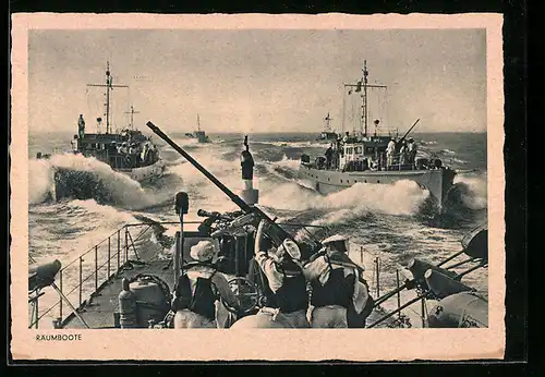 AK Räumboote der Kriegsmarine in Formation