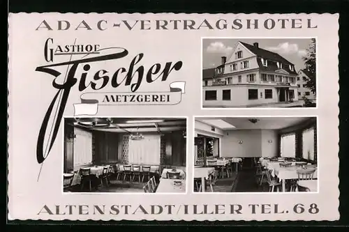 AK Altenstadt /Iller, Gasthof-Metzgerei Fischer, ADAC-Vertragshotel