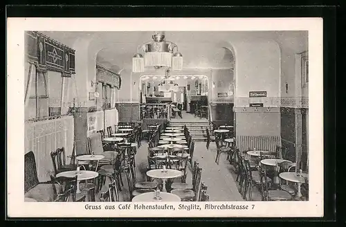 AK Berlin-Steglitz, Cafe Hohenstaufen, Albrechtstrasse 7