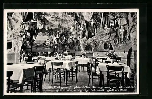 AK Oestrich, Gasthaus Rheingauer Tropfsteinhöhle von J. J. Merscheid