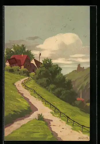 Künstler-AK Alfred Mailick: Idyllische Sommerlandschaft