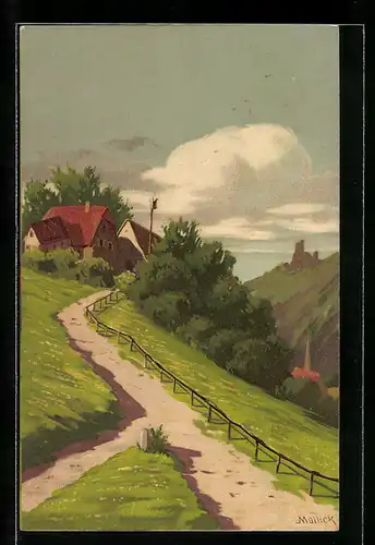 Künstler-AK Alfred Mailick: Idyllische Sommerlandschaft