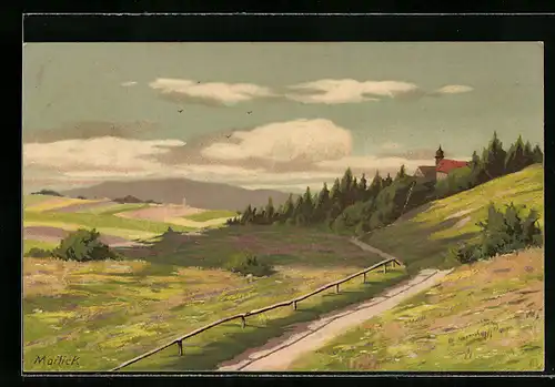 Künstler-AK Alfred Mailick: Landschaftsidylle