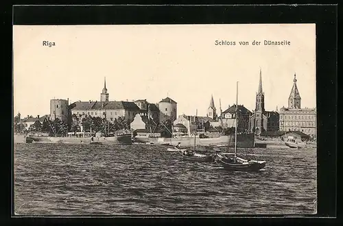 AK Riga, Schloss von der Dünaseite gesehen
