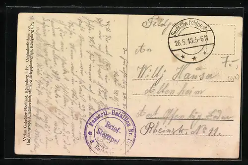 AK Libau, Vom östlichen Kriegsschauplatz, Strassenpartie aus der Stadt