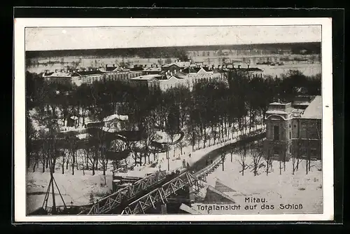 AK Mitau, Totalblick auf das Schloss im Winter