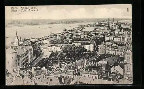 AK Riga, Totalansicht der Stadt
