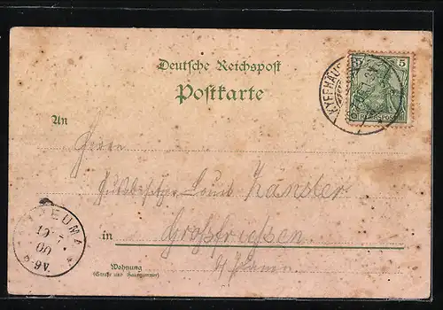 Lithographie Kyffhäuser, Kaiser Wilhelm I., Denkmal auf dem Kyffhäuser