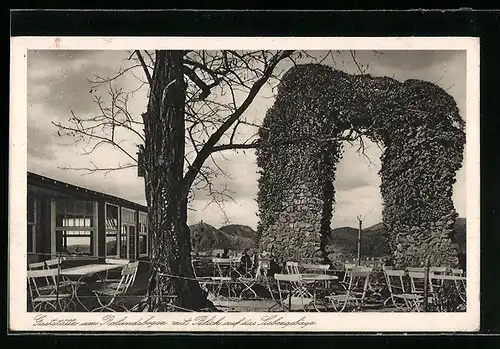 AK Rolandseck, Gasthaus am Rolandsbogen mit Blick auf das Siebengebirge