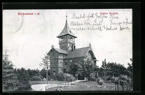 AK Reichenbach i. V., Gasthaus Schöne Aussicht