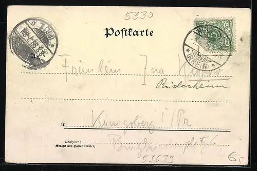 AK Königswinter, Stadt über den Rhein gesehen, Raddampfer, Drachenfels