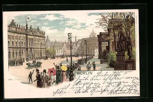 Lithographie Berlin, Zeughaus, Unter den Linden