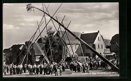 AK Bad Klosterlausnitz /Thür., Maibaumsetzen