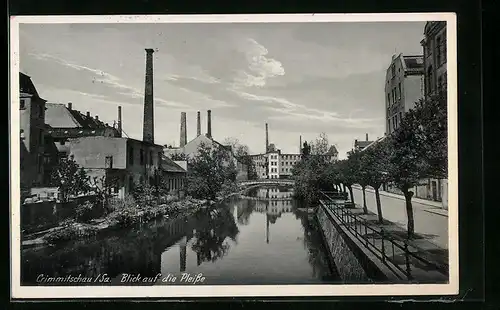 AK Crimmitschau i. Sa., Partie an der Pleisse