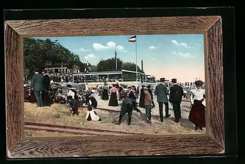 AK Hamburg-Altona, Gasthaus am Strand bei Neumühlen, Passepartout