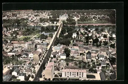 AK Sartrouville, Teilansicht mit Strassenpartie, Fliegeraufnahme