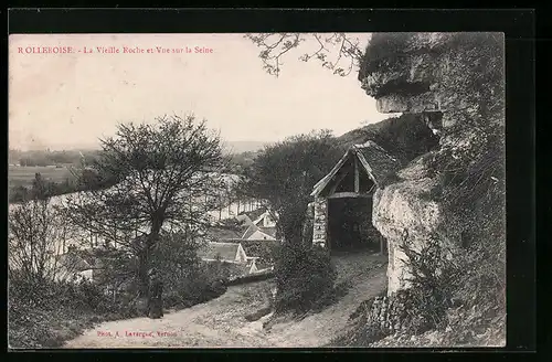 AK Rolleboise, La Vieille Roche et vue sur la Seine