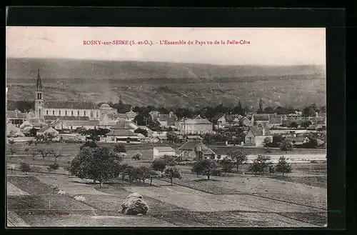 AK Rosny-sur-Seine, L`Ensemble du Pays vu de la Belle-Côte