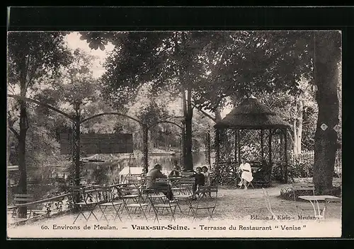 AK Vaux-sur-Seine, terrasse du restaurant Venise
