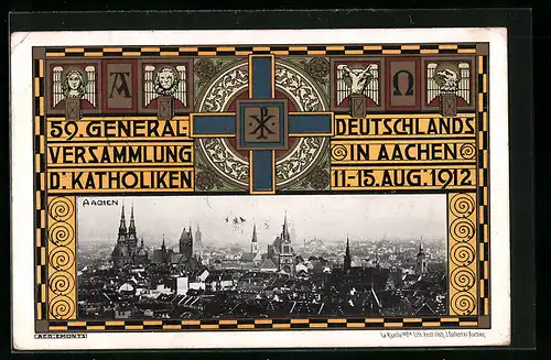 AK Aachen, 59. Generalversammlung d. Katholiken 1912, Panorama