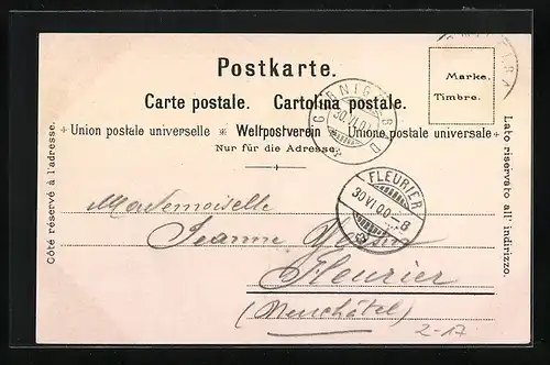 Lithographie Postkutsche der Schweizer Alpenpost