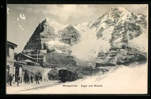 AK Wengernalp, Bergbahn, Eiger und Mönch