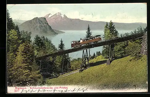 AK Rigibahn, Schnurtobelbrücke und Pilatus