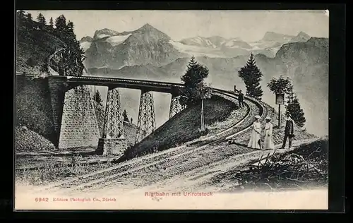 AK Rigibahn mit Urirotstock, Bergbahn