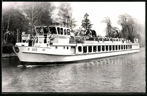 Fotografie H. Woike, Berlin, Dampfer - Ausflugsdampfer Lichtenberg P-105