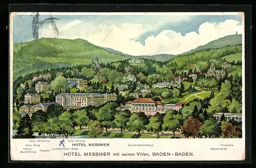 AK Baden-Baden, Blick auf Hotel Messmer
