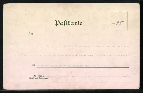 Lithographie Meissen, Kreuzgang am Dom