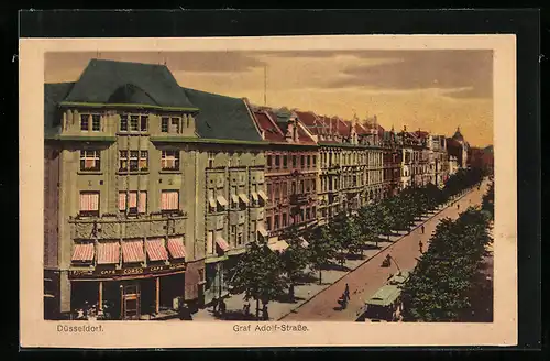 AK Düsseldorf, Graf Adolf-Strasse aus der Luft