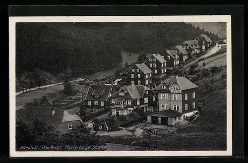 AK Altenfeld /Thür. Wald, Masserberger Strasse mit Wohnhäusern