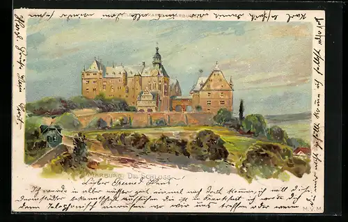 Künstler-AK Marburg, Das Schloss