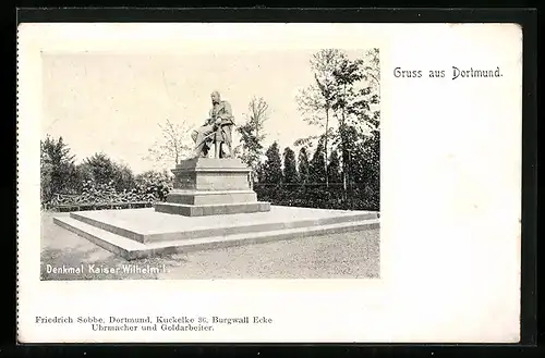 AK Dortmund, Denkmal Kaiser Wilhelm I