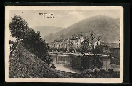 AK Haspe i. W., Ortspartie am Wasser