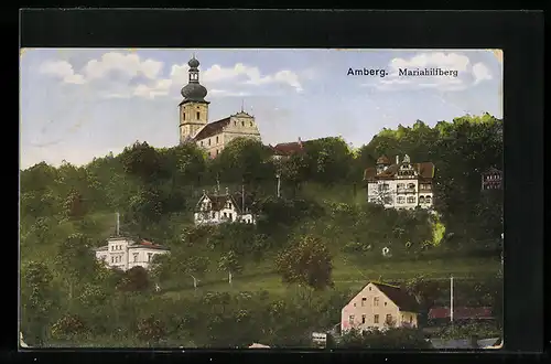 AK Amberg, Villen und Kirche am Mariahilfberg