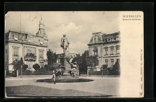 AK Wiesbaden, Bismarck-Denkmal