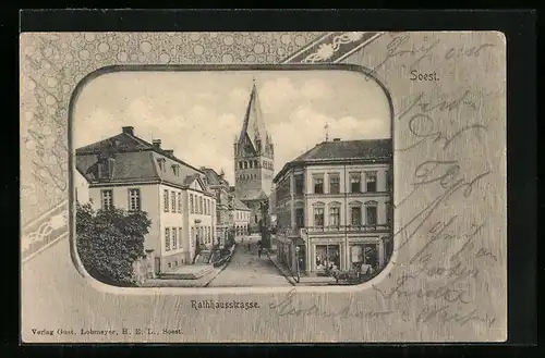 AK Soest, Blick in die Rathhausstrasse