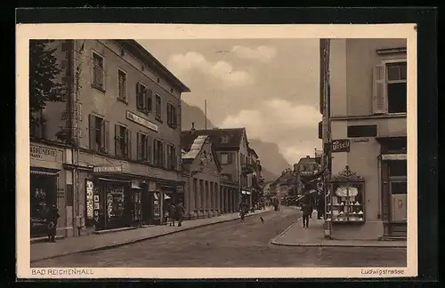 AK Bad Reichenhall, Geschäfte in der Ludwigstrasse