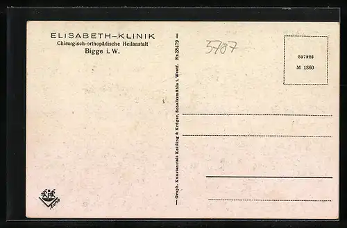 AK Bigge i. W., Elisabeth-Klinik, Chirurgisch-orthopädische Heilanstalt