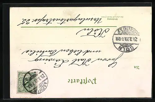 Lithographie Aachen, Elisenbrunnen u. Promenade, Pontthor