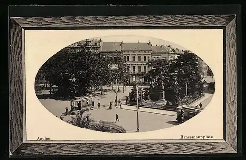 AK Aachen, Strassenbahn am Hansemannplatz